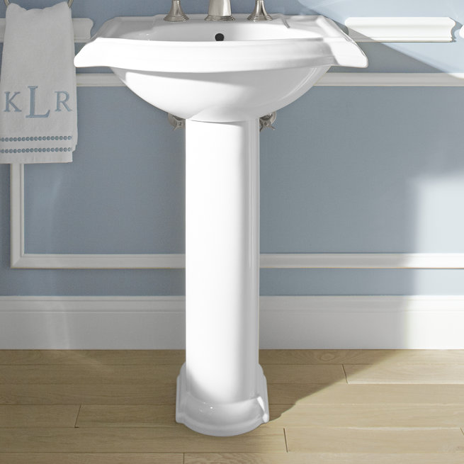Kohler Devonshire Ceramic 25" Pedestal Bathroom Sink with Overflow